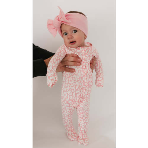 Infant Romper in Pink Leopard - 3-6