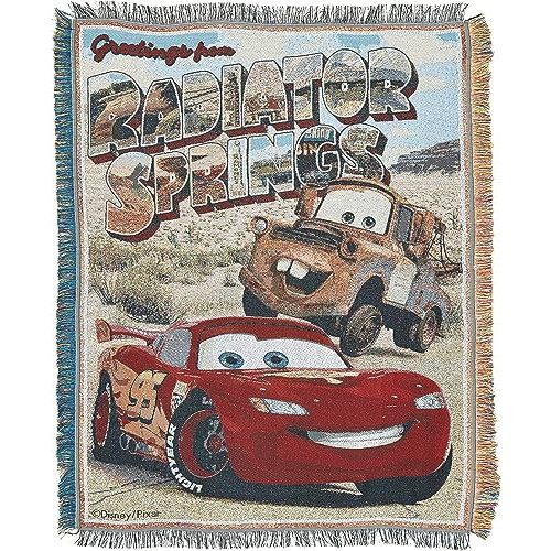 Northwest Cars Woven Tapestry Throw Blanket, 48" x 60", Greetings from Radiator Springs