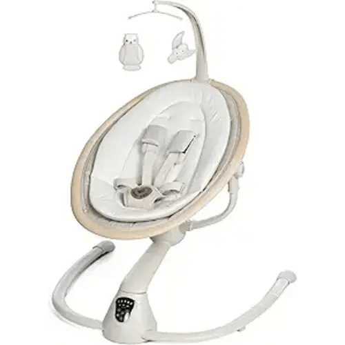 Maxi-Cosi Cassia Smart Baby Swing for Infants, Portable, Foldable Infant Swing with Music, 360 Rotation, 5 Speeds, 12 Melodies, EcoCare Fabric, Auto Motion Sensor, 2 Reclines, Classic Oat