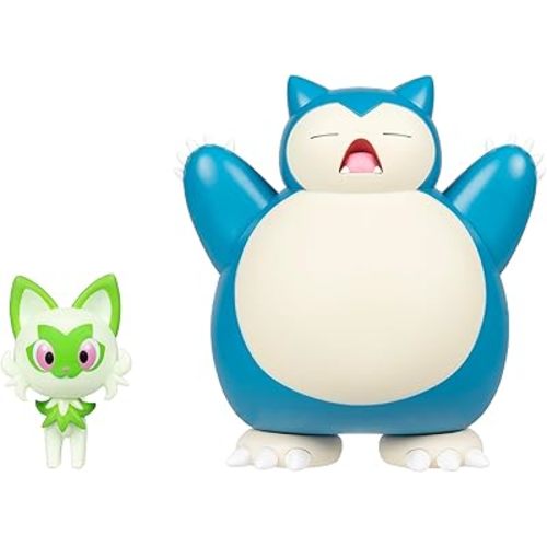 Pokemon Battle Figure 2 Pack - 2-Inch Sprigatito and 4.5-Inch Snorlax Battle Ready Figures