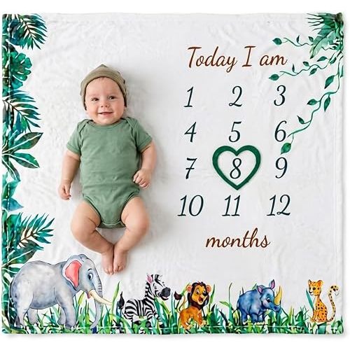 vmaisi Baby Milestone Blanket for Boy - Newborn Monthly Photo Prop Gift