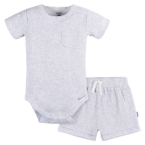 2-Piece Baby Boys Grey Heather Bodysuit and Shorts Set – Gerber Childrenswear