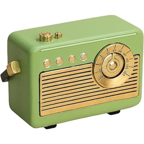 Colias Wing Vintage Style Radio Shape Coin Bank Money Saving Bank Toy Bank Cents Penny Piggy Bank Home Decor-Green