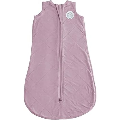 Dreamland Baby Lightweight Bamboo Viscose Sleep Sack (0-6 Months). 1.0 TOG Ultra Soft Blanket w/ 2-Way Zipper. 95% Viscose, 5% Spandex (Mauve). Mom-Owned US Business, Premium Materials
