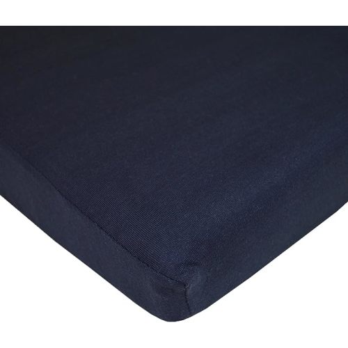American Baby Company Supreme 100% Natural Cotton Fitted Crib Sheet 52" x 28", Enhanced Thickness for Soft, Breathable & Hypoallergenic Jersey Comfort, Navy, Neutral for Boys & Girls