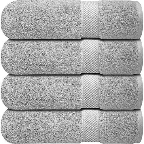 Infinitee Xclusives 100% Ring-Spun Cotton Bath Towels for Bathroom - Pack 4