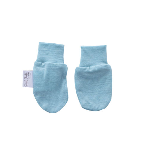 Sweet Cheeks Merino Newborn Merino Wool Mittens - Sky Blue (0-4 M)
