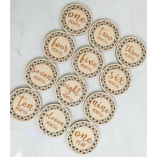 Baby Monthly Milestone Markers, 1-12 Month Rounds