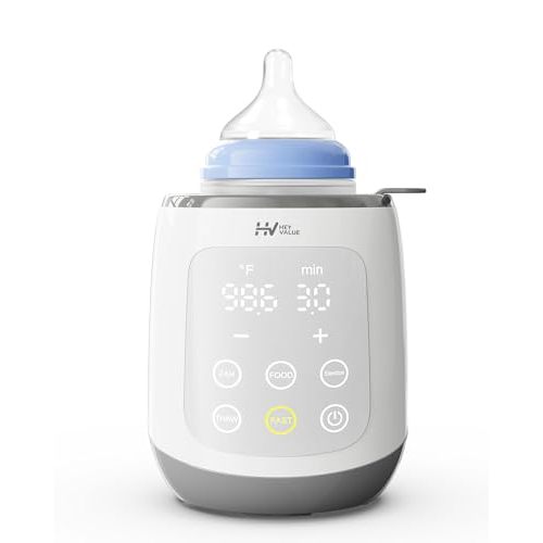 HEYVALUE Bottle Warmer, 10-in-1 Fast Baby Bottle Warmer for Breastmilk, BPA-Free Milk Warmer with IMD LED Display, Smart Temperature Control, Thaw, Keep Warm, Steaming, Food Heating, Timer