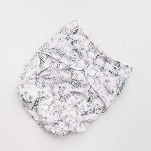 Doodled Safari | Reusable Swim Diaper | Kinder – Kinder Cloth Diaper Co.