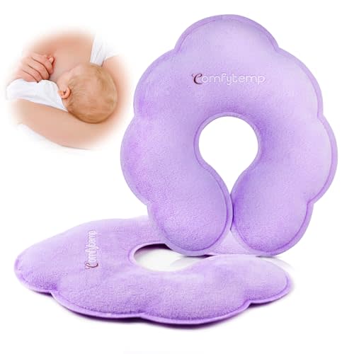 Comfytemp Breastfeeding Therapy Packs, 2-Pack Larger Dual-Sided Hot & Cold Breast Gel Ice Pads, Reusable Postpartum Essentials for Pain Relief, Mastitis, Engorgement, New Mom