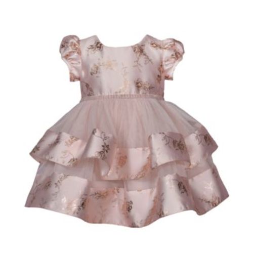 Baby Girls Foiled Floral Tiered Party Dress
