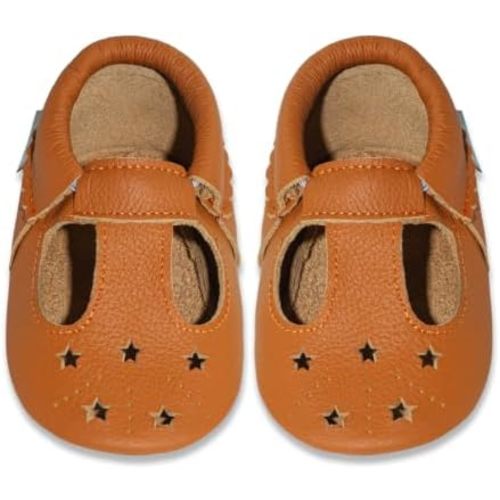 Baby Moccasins Soft Sole Leather Baby Dress Shoes (0-24 Months)