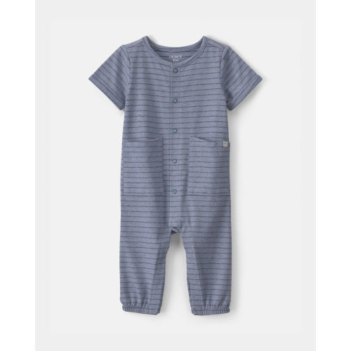 Baby Boy Striped Jumpsuit - Blue | Carter's