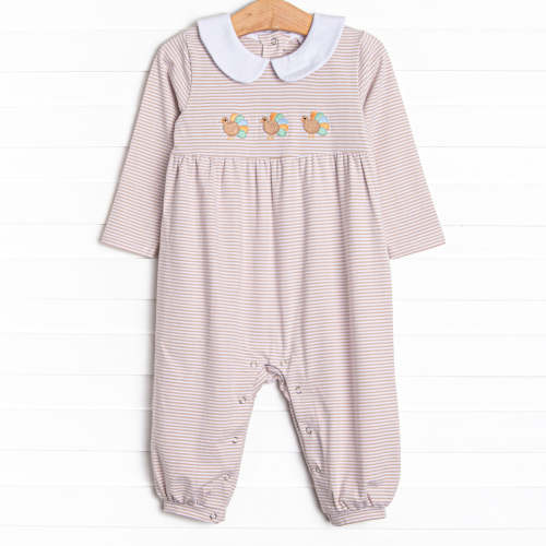 Tail Feather Trio Embroidered Romper, Tan – Stitchy Fish