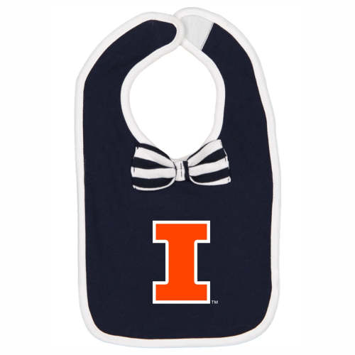Illinois Baby Bib Navy Block I
