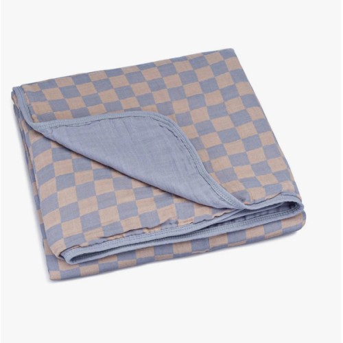 Stormy Blue Checker Quilt