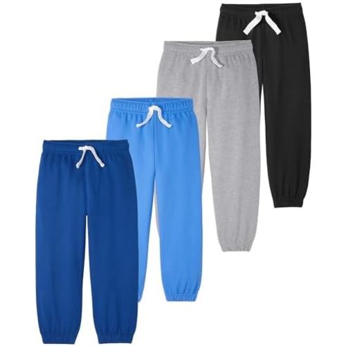 Garanimals Baby & Toddler Boy Jogger Pants - Machine-Washable Kid's Clothes - Size 0-6T - 4 Pack Set