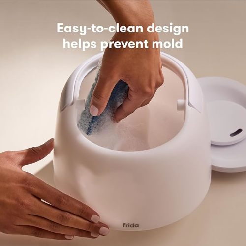 Frida Baby 3-in-1 Cool Mist Humidifier for Large Rooms, Top Fill Humidifier for Bedroom, Allergy Relief, 60 Hour Runtime + Nightlight, Auto Shut-Off, Quiet, Carry Handle, Essential Oil Diffuser