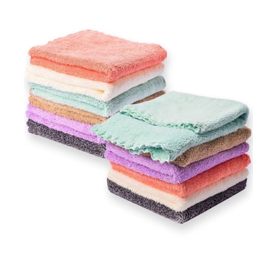 Kyapoo Baby Washcloths 12 Pack 12x12 Inches Microfiber Coral Fleece Extra Absorbent and Soft for Newborns, Infants and Toddlers