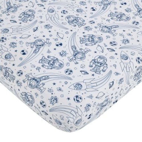 NoJo Disney Toy Story Outta This World Blue and White Nursery Fitted Crib Sheet
