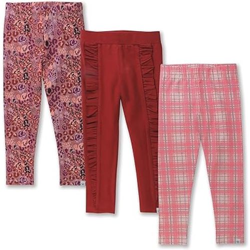 HonestBaby Multipack Leggings Skinny, Flare and Cargo Pants Organic Cotton for Infant Baby Girls, Toddlers, Little Kids