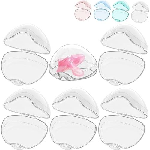 Smlpuame Pacifier Case,6 Pack BPA Free Pacifier Holder Case,Transparent Container Box for Baby Binky（Not Included),Essential Pacifier Accessories,Alway Keep Paci Clean,Easy to Clean(Transparent)