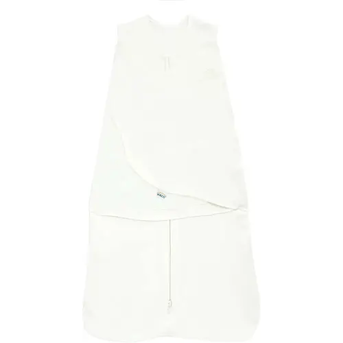 HALO 100% Cotton Sleepsack Swaddle, 3-Way Adjustable Wearable Blanket, TOG 1.5, Cream, Newborn, 0-3 Months