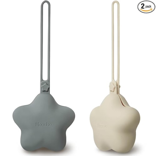 Moonkie Silicone Pacifier Holder Case: Cute Portable Pacifier Case, 2 Pack