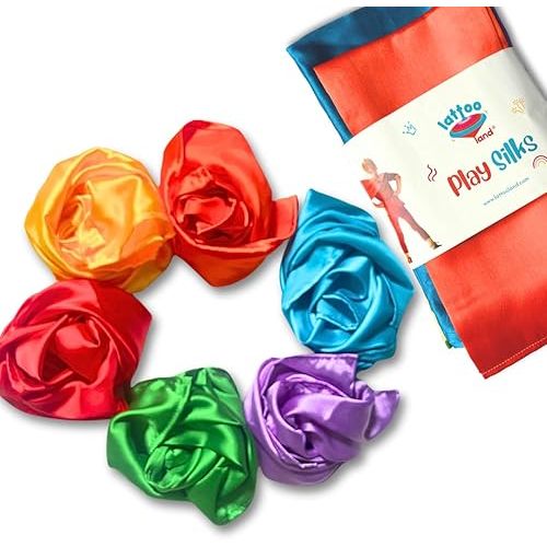 Sensory Play Scarves – 6 Pcs | Multicolor Dance & Music Scarves for Kids