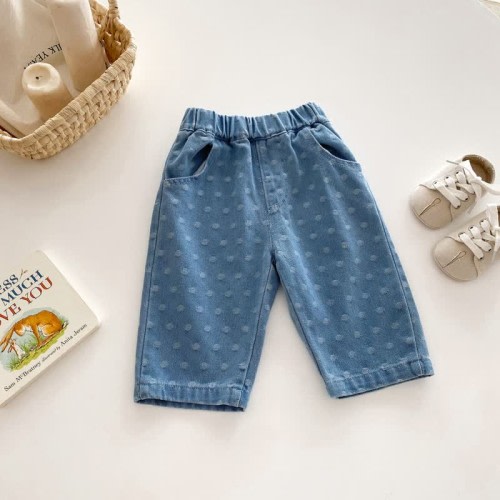 Baby Vintage Blue Dots Denim Pants