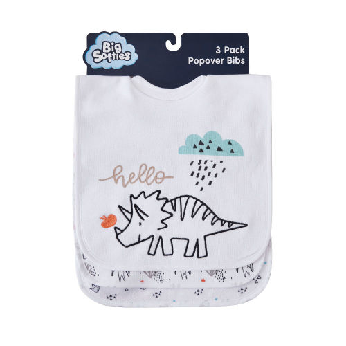 Big Softies Popover Bibs - Dino 3 Pack