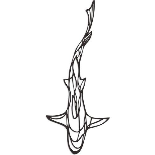 Abstract Shark Wall Art – 15.7x6.5 Inch Metal Fish Wall Decor for Coastal, Nautical, and Beach Themes – Perfect Shark Gifts for Home & Garden
