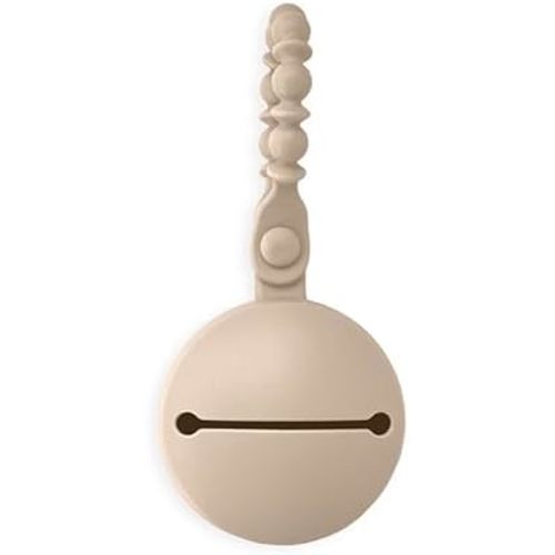 Itzy Ritzy Silicone Pacifier Holder – Holds 2 Pacifiers – Soft BPA-Free Silicone with Secure Loop Strap – Easy to Attach to Diaper Bags, Strollers & More (Toast)