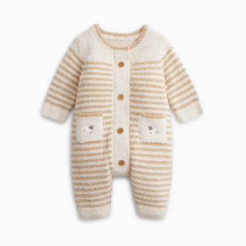 Chenille Magnetic Romper - Cream
