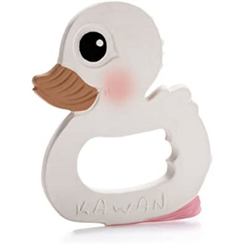 HEVEA Kawan Duck Teether - Massaging Baby Teething Toys Made From 100% Natural Rubber - Free Of BPA, PVC, Plastic, And Phthalates