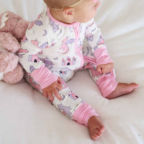 Dragon Adventure Convertible Zip Romper | Pink