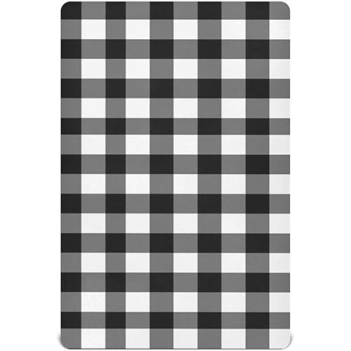 Black White Buffalo Plaid Toddler Crib Sheets for Boys Girls Soft Fitted Standard Crib Mattress Pads Sheets for Newborn Kids Infant Bed