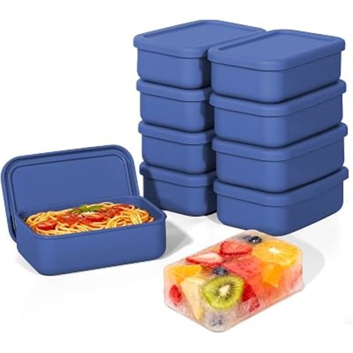 8 PCS 2 Cup Silicone Freezer Molds With Lid, 16oz, Blue