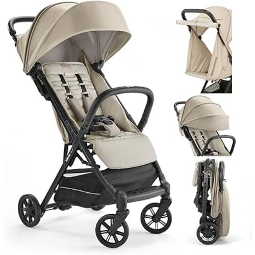 Inglesina Quid 2 Stroller - Alpaca Beige - Ultra Compact Lightweight Travel Stroller, Babies and Toddlers, Airplane Overhead, Foldable, Reclining Seat, Collapsible Canopy, 3 Months - 50 lbs, BPA Free