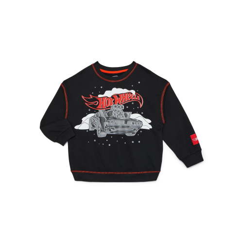 Hot Wheels Toddlers' Graphic Crewneck Sweatshirt with Long Sleeves, Sizes 12M-5T