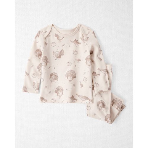 Baby 2-Piece Organic Cotton Ribbed Knit Set in Turkey Trot Print - Little Planet | Carter's