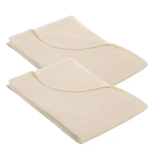 American Baby Company 100% Cotton Thermal Waffle Swaddle Blanket, Soft, Breathable & Stretchy, Cream, 2 Pack, 30" x 40" for Boys and Girls, Perfect for Swaddling, Travel and Gifting