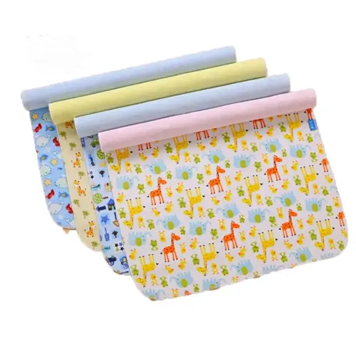 Monvecle 4pcs Pack Baby Infant Waterproof Cotton Changing Pads Washable Resuable Diapers Liners Mats (4pcs Pack-18"x12")