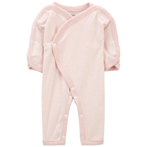 Baby Preemie Striped Cotton Sleep & Play Pajamas - Style,Pink