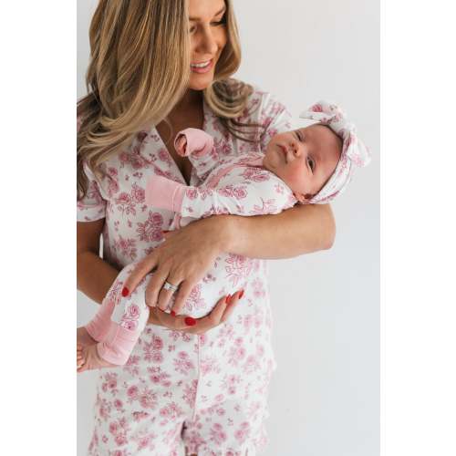 Blush Rose Garden Zipper Romper – In My Jammers