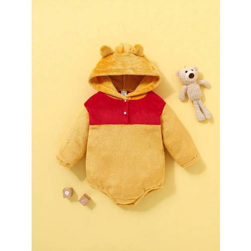 SHEIN Playful Pals Baby Boys' Cute Hooded Thermal Lined Bodysuit For Winter | SHEIN USA