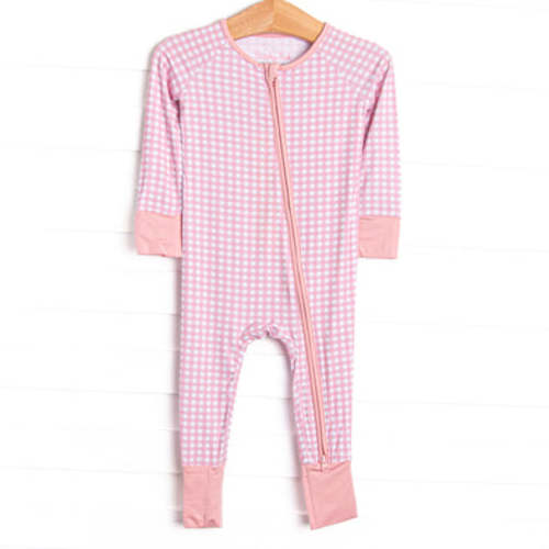 Pink Gingham Bamboo Zippy Pajama, Pink – Stitchy Fish