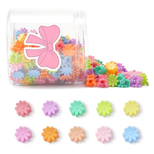 150 pcs Colorful Mini Flower Hair Clips Small Claw Clips Cute Hair Clips for Girls Hair Accessories for Women Girls Toddler