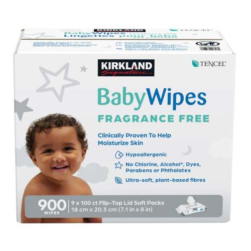Kirkland Signature Baby Wipes, Fragrance Free, 9 Packs of 100 | Costco